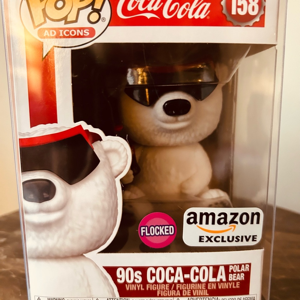 Funko Pop! Vinyl Coca-Cola Polar Bear #158 Flocked Amazon Exclusive Figure